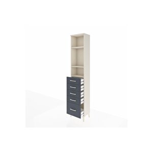 Arges Dolap 3 Raflı 5 Çekmeceli 44x30x221 Aytaşı-antrasit