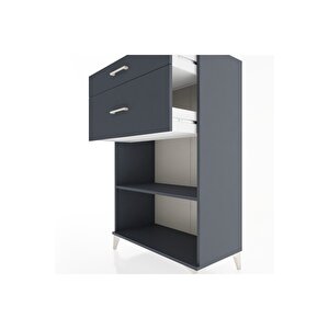 Hyperion Dolap Tek Raflı 2 Çekmeceli 88x44x134 Antrasit-antrasit