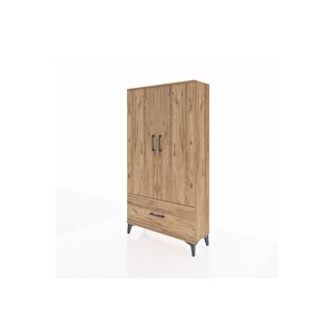 Arges Dolap 2 Raflı Tek Çekmeceli Tek Askılı 88x30x163 Çam-çam