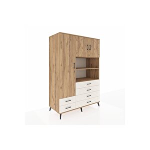 Kronos Dolap 8 Raflı 6 Çekmeceli 3 Kapaklı 132x59x195 Çam-çam/aytaşı