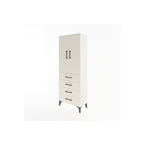 Arges Dolap 3 Raflı 4 Çekmeceli 2 Kapaklı 60x30x163 Aytaşı-aytaşı