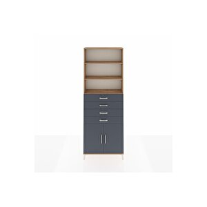 Arges Dolap 3 Raflı 4 Çekmeceli 2 Kapaklı 88x30x243 Çam-antrasit