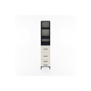 Hyperion Dolap 3 Raflı 4 Çekmeceli 44x44x221 Antrasit-aytaşı