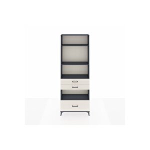 Arges Dolap 4 Raflı 3 Çekmeceli 88x30x243 Antrasit-aytaşı