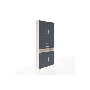 Arges Dolap 5 Raflı 2 Çekmeceli 4 Kapaklı 88x30x221 Aytaşı-antrasit