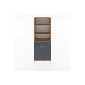 Arges Dolap 3 Raflı Tek Çekmeceli 2 Kapaklı 60x30x163 Çam-antrasit