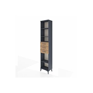 Arges Dolap 4 Raflı 3 Çekmeceli 44x30x221 Antrasit-çam