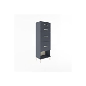 Arges Dolap 4 Çekmeceli 44x30x134 Antrasit-antrasit
