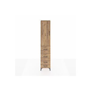 Arges Dolap 2 Raflı 4 Çekmeceli Tek Askılı 44x30x221 Çam-çam