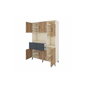 Hyperion Dolap 9 Raflı 2 Çekmeceli 6 Kapaklı 132x44x195 Aytaşı-çam/antrasit