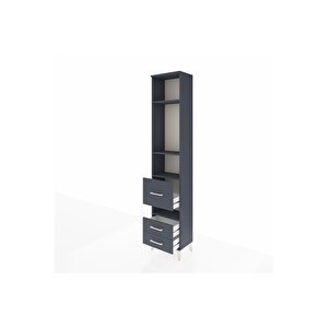 Arges Dolap 4 Raflı 3 Çekmeceli 44x30x221 Antrasit-antrasit