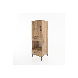 Hyperion Dolap 3 Raflı 2 Çekmeceli Tek Kapaklı 44x44x134 Çam-çam