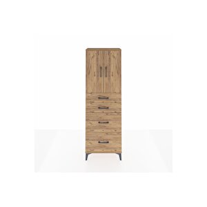 Arges Dolap 2 Raflı 4 Çekmeceli 2 Kapaklı 60x30x182 Çam-çam