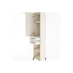 Hyperion Dolap 3 Raflı 2 Çekmeceli Tek Askılı 44x44x221 Aytaşı-aytaşı