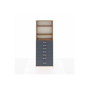 Arges Dolap 3 Raflı 7 Çekmeceli 88x30x243 Çam-antrasit