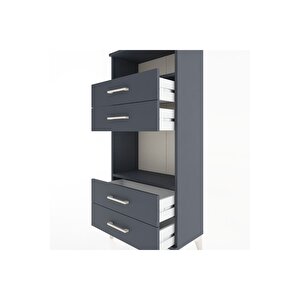 Hyperion Dolap 2 Raflı 4 Çekmeceli 60x44x134 Antrasit-antrasit