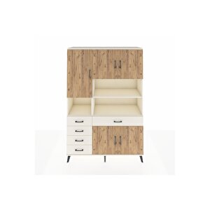 Hyperion Dolap 9 Raflı 5 Çekmeceli 5 Kapaklı 132x44x195 Aytaşı-çam/aytaşı