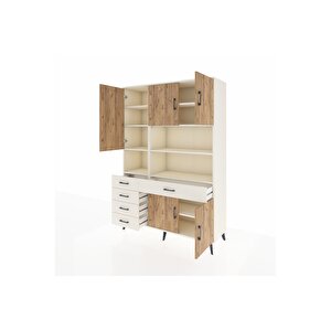 Hyperion Dolap 9 Raflı 5 Çekmeceli 5 Kapaklı 132x44x195 Aytaşı-çam/aytaşı