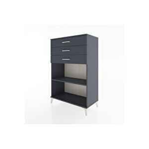 Hyperion Dolap Tek Raflı 3 Çekmeceli 88x44x134 Antrasit-antrasit