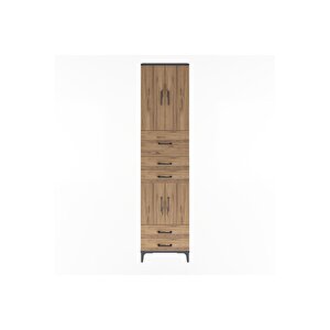 Arges Dolap 4 Raflı 5 Çekmeceli 4 Kapaklı 60x30x243 Antrasit-çam