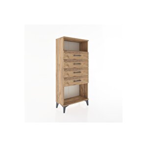 Hyperion Dolap Tek Raflı 4 Çekmeceli 60x44x134 Çam-çam