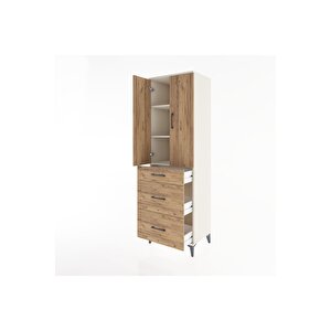 Hyperion Dolap 3 Raflı 3 Çekmeceli 2 Kapaklı 60x44x195 Aytaşı-çam