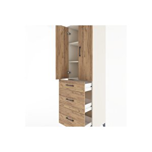Hyperion Dolap 3 Raflı 3 Çekmeceli 2 Kapaklı 60x44x195 Aytaşı-çam
