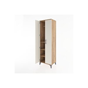 Hyperion Dolap 3 Raflı 2 Kapaklı Tek Askılı 60x44x195 Çam-aytaşı
