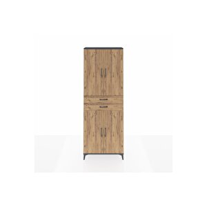 Arges Dolap 4 Raflı 2 Çekmeceli 4 Kapaklı 88x30x243 Antrasit-çam
