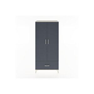 Hyperion Dolap 5 Raflı Tek Çekmeceli 2 Kapaklı 88x44x195 Aytaşı-antrasit