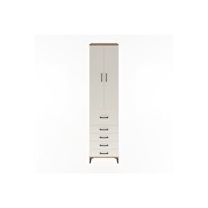 Hyperion Dolap 4 Raflı 5 Çekmeceli 2 Kapaklı 60x44x243 Çam-aytaşı