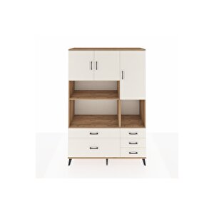 Hyperion Gardrop 8 Raflı 5 Çekmeceli 3 Kapaklı 132x44x195 Çam-aytaşı