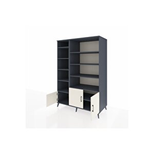 Kronos Dolap 10 Raflı 3 Kapaklı 132x59x195 Antrasit-aytaşı/antrasit