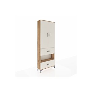 Arges Dolap 5 Raflı 2 Çekmeceli 2 Kapaklı 88x30x243 Çam-aytaşı