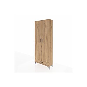 Arges Dolap 5 Raflı Tek Çekmeceli 2 Kapaklı 88x30x221 Çam-çam