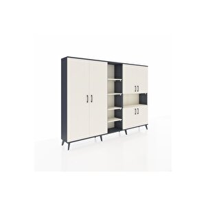 Arges Dolap 13 Raflı 6 Kapaklı 220x30x163 Antrasit-aytaşı