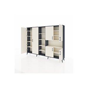 Arges Dolap 13 Raflı 6 Kapaklı 220x30x163 Antrasit-aytaşı