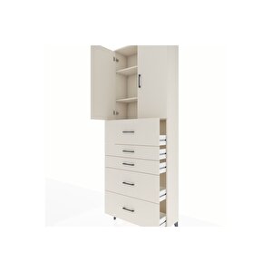 Arges Dolap 3 Raflı 5 Çekmeceli 2 Kapaklı 88x30x243 Aytaşı-aytaşı