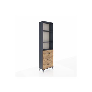 Arges Dolap 3 Raflı 3 Çekmeceli 60x30x221 Antrasit-çam