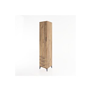 Hyperion Dolap 5 Raflı 3 Çekmeceli Tek Kapaklı 44x44x221 Çam-çam