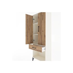 Arges Dolap 3 Raflı Tek Çekmeceli 2 Kapaklı 60x30x163 Aytaşı-çam