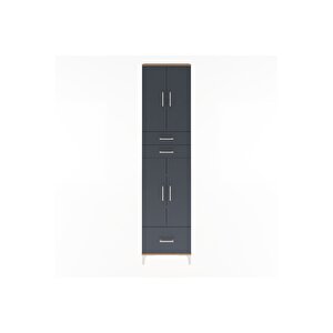 Arges Dolap 5 Raflı 3 Çekmeceli 4 Kapaklı 60x30x243 Çam-antrasit