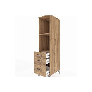 Kronos Dolap 2 Raflı 3 Çekmeceli 44x59x182 Çam-çam