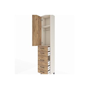 Arges Dolap 2 Raflı 5 Çekmeceli Tek Askılı 44x30x221 Aytaşı-çam