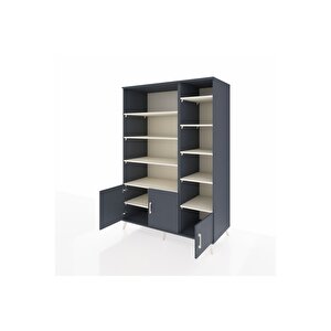 Kronos Dolap 10 Raflı 3 Kapaklı 132x59x195 Antrasit-antrasit/aytaşı