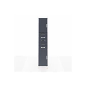 Hyperion Dolap 3 Raflı 5 Çekmeceli 2 Kapaklı 44x44x243 Antrasit-antrasit