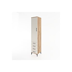 Hyperion Dolap 2 Raflı 4 Çekmeceli Tek Askılı 44x44x221 Çam-aytaşı