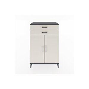 Hyperion Dolap 2 Raflı 2 Çekmeceli 2 Kapaklı 88x44x134 Antrasit-aytaşı