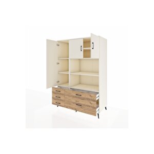 Kronos Dolap 7 Raflı 5 Çekmeceli 3 Kapaklı 132x59x195 Aytaşı-aytaşı/çam