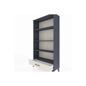 Arges Dolap 4 Raflı Tek Çekmeceli 88x30x163 Antrasit-aytaşı